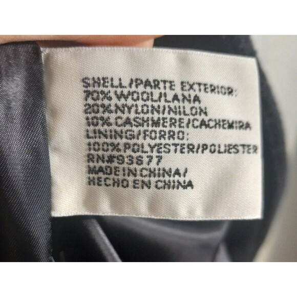 St. John's Bay PXL Petite XL Black Pea Coat Double Breasted Wool Blend Warm Jack - Picture 8 of 13